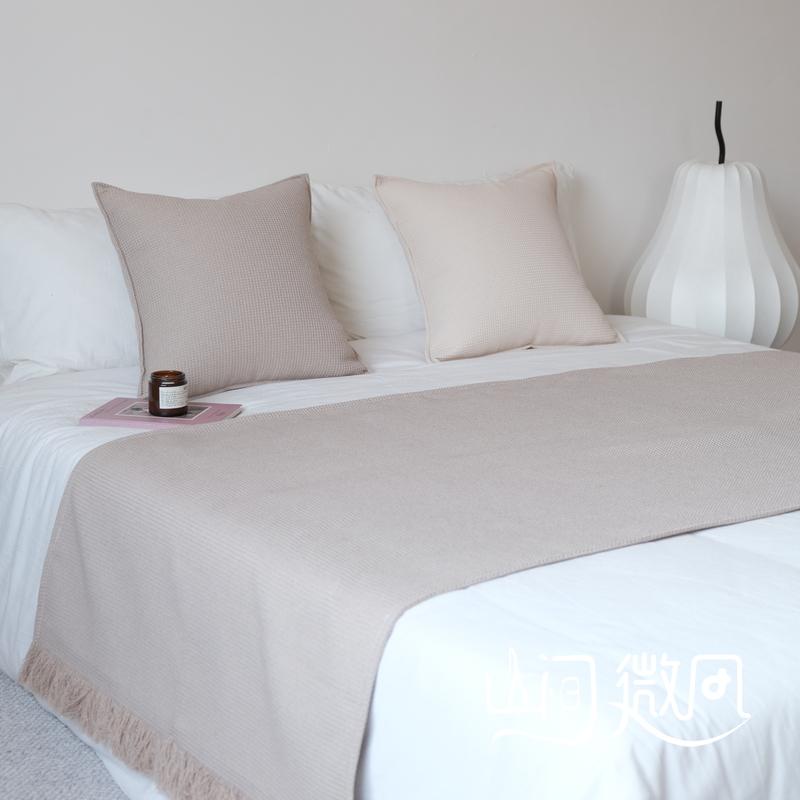 ベッドスロー おしゃれ ホテル 柔らかい エンド フラッグ ブランケット タオル クッション カバー フリ..