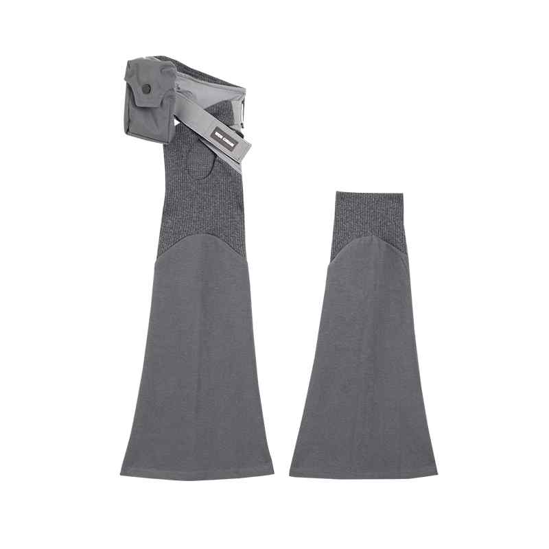 レッグウォーマー レディース おしゃれ カジュアル 細見え 防寒 未来感 アシンメトリー ポケット 辛口 映え 個性派 ストリート 黒 グレー
