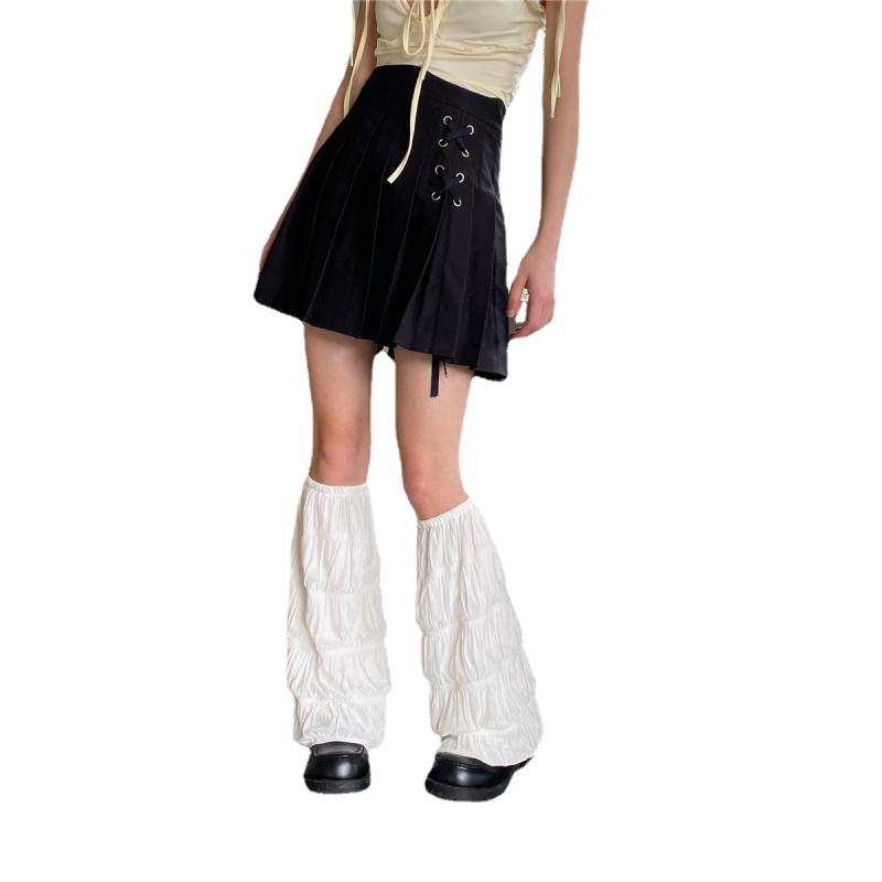 レッグウォーマー レディース おしゃれ カジュアル 細見え 防寒 夏 白 ワイド ビッグシルエット y2k ストリート 千禧亚文化 ロリータ かわ...