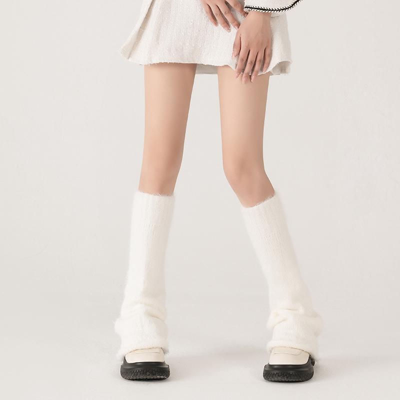 レッグウォーマー レディース おしゃれ カジュアル 細見え 防寒 白 秋冬 フレア 暖かい y2k 辛口 小悪魔系 jk 暖かい ゆったり コスプレ 脚長効果