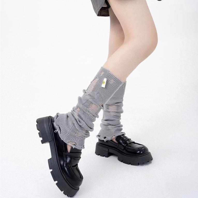 靴下 レディース おしゃれ カジュアル 細見え 防寒 破れ風 ミドル丈 ゆったり ストリート y2k 千禧 シンプル 春秋 スリム効果