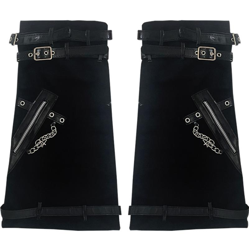 レッグウォーマー レディース おしゃれ カジュアル 細見え 防寒 ブラック パンク チェーン ベルト Y2K 秋冬 フレア 小腿 アクセサリー