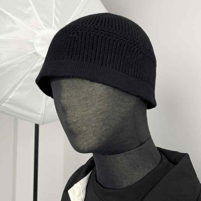 Knit Hat - ニット帽 黒 暖かい 秋冬 ベーシック 微ワイド ゆったり シンプル メンズ レディース おしゃれ カジュアル