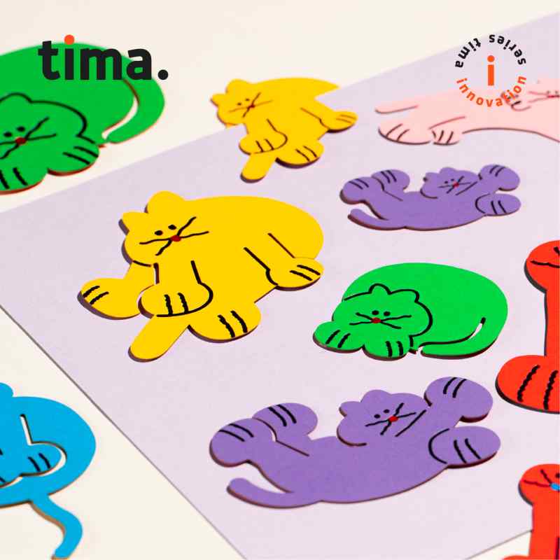 しおり ブックマーカー かわいい 紙 イラスト 猫 厚手 カラフル セットアップ 学生 先生 贈り物 誕生日 ギフト 文房具 おうち時間 読書 赤 紫 黄色