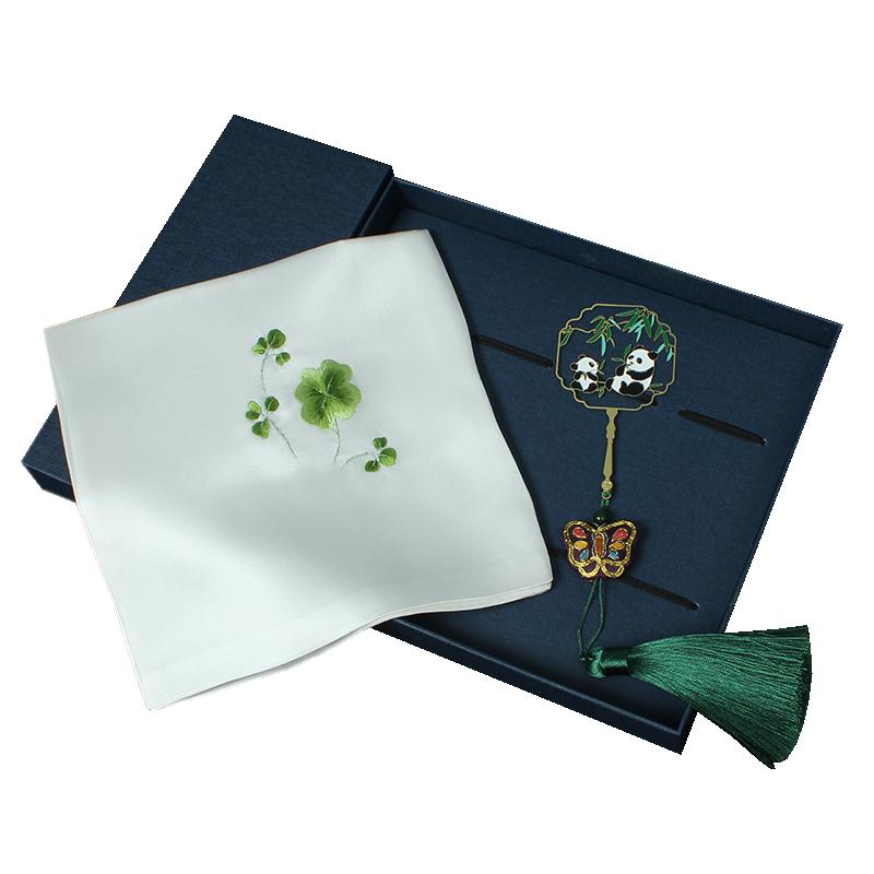 しおり ブックマーカー かわいい 刺繍 パンダ 花 うさぎ セットアップ ハンカチ タッセル 紐 真鍮 アンティーク調 スカーフ 学生 先生 卒業 お祝い ギフ...