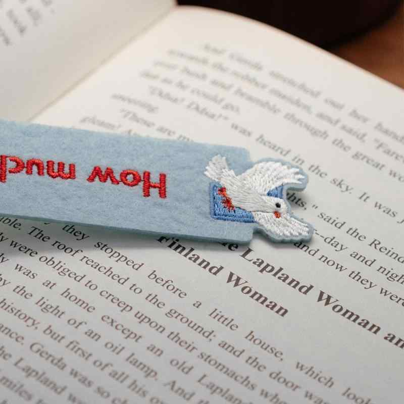 しおり ブックマーカー かわいい 刺繍 羊 鳥 家 木 英字 ニッチ フェルト 学生 先生 卒業 お祝い ギフ..