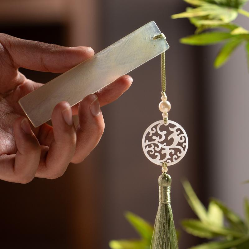 しおり ブックマーカー おしゃれ 石 透明 クリア レトロ的 チャイナ風 タッセル 紐 ビーズ 装飾 お土産 誕生日 学生 先生 卒業 お祝い ギフト 文房具 ...