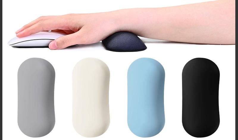 リストレスト マウス シリコン レザー PU 滑り止め 小さめ ソフト 人間工学 手首サポート 疲労軽減 腱鞘炎予防 オフィス パソコン シンプル グレー 黒 青