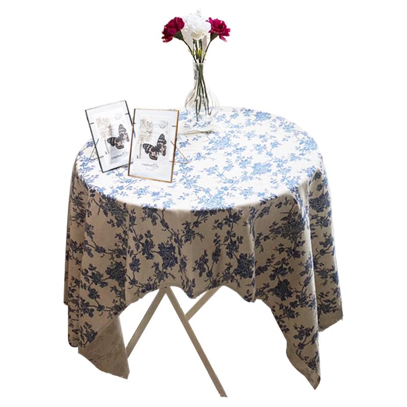 テーブルクロス おしゃれ 綿 麻 正方形 長方形 インテリア ダイニング 装飾 パーティー ピクニック カントリー調 レトロ 花柄 バラ 青 赤
