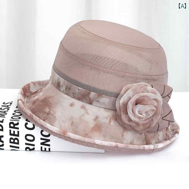 帽子 レディース 夏 日焼け防止 つば広 花 上品 エレガント フェミニン 旅行 リールエッジ 折りたたみ ..