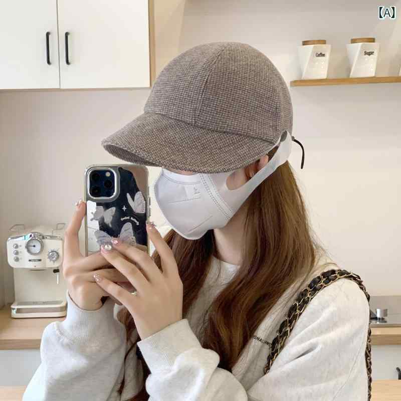 キャップ レディース おしゃれ カジュアル 春秋 つば広 日焼け防止 カジュアル マスクフック(4)