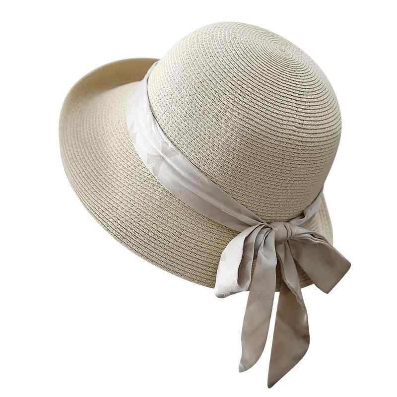 ハット 麦わら帽子 レディース おしゃれ 日よけ 夏 リボン フレンチ風 小さめつば 巻き返し 日焼け防止