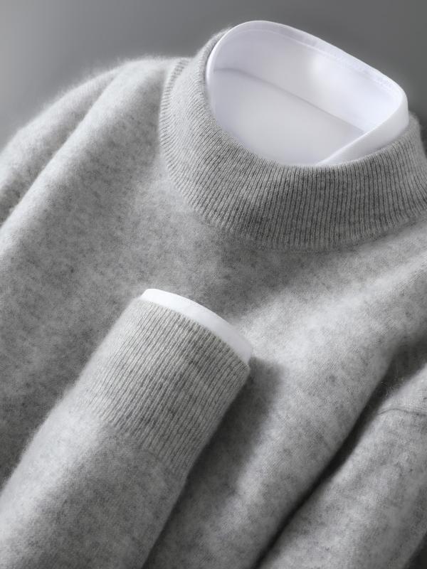 セーター メンズ おしゃれ 秋冬 長袖 ハーフハイネック ニット プルオーバー カジュアル ゆったり ウール