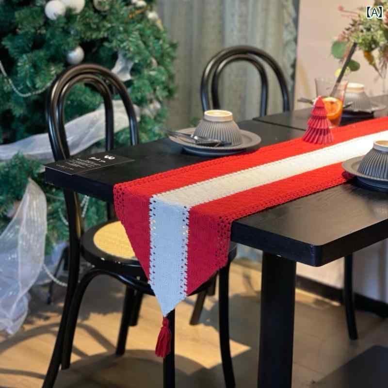 テーブルランナー 赤 白 クリスマス 新年 結婚 お祝い 長方形 ダイニング おしゃれ 飾り 装飾 インテリ..