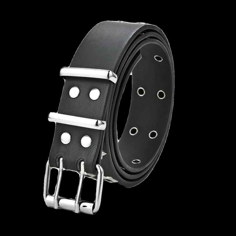 ベルト メンズ おしゃれ ヴィンテージ風 パンク ダブルピン 金属バックル スタッズ...