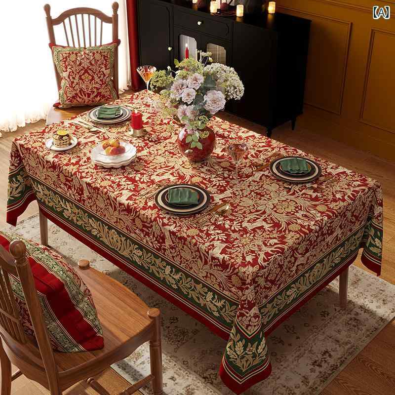 テーブルクロス クリスマス 赤 花柄 おしゃれ 冬 パーティー 北欧風 装飾 カフェ ナチュラル インテリア かわいい