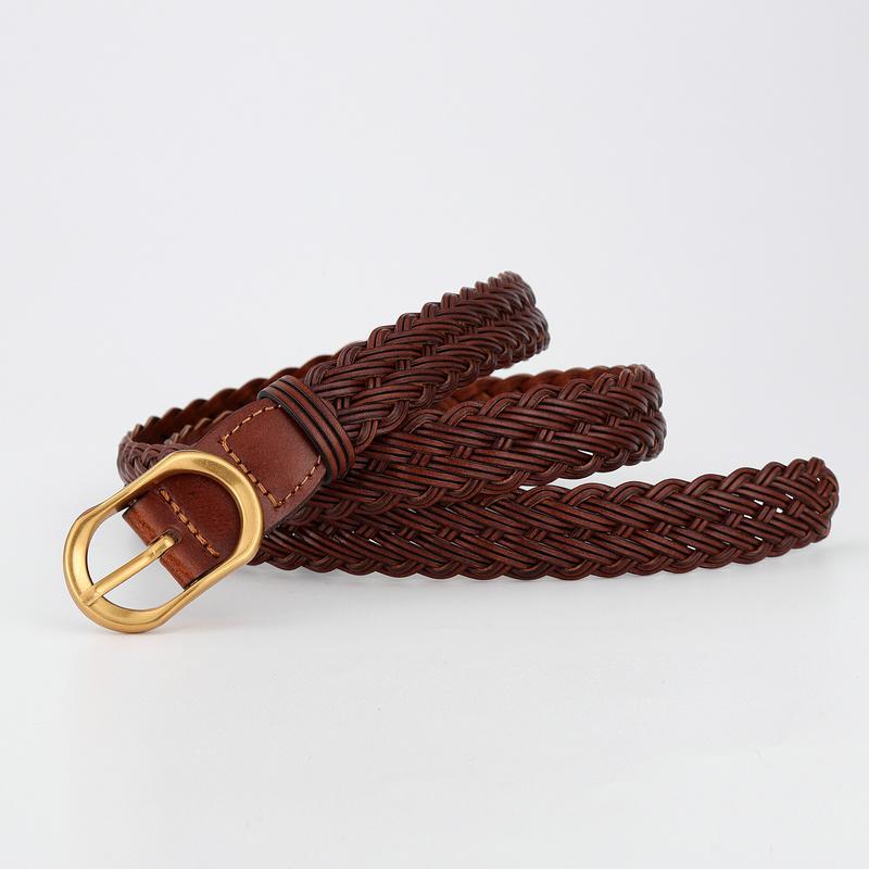 ベルト レディース おしゃれ 革 編み込み 小物 牛革 カジュアル アクセサリー 女性用 ジーンズ バッグル シンプル