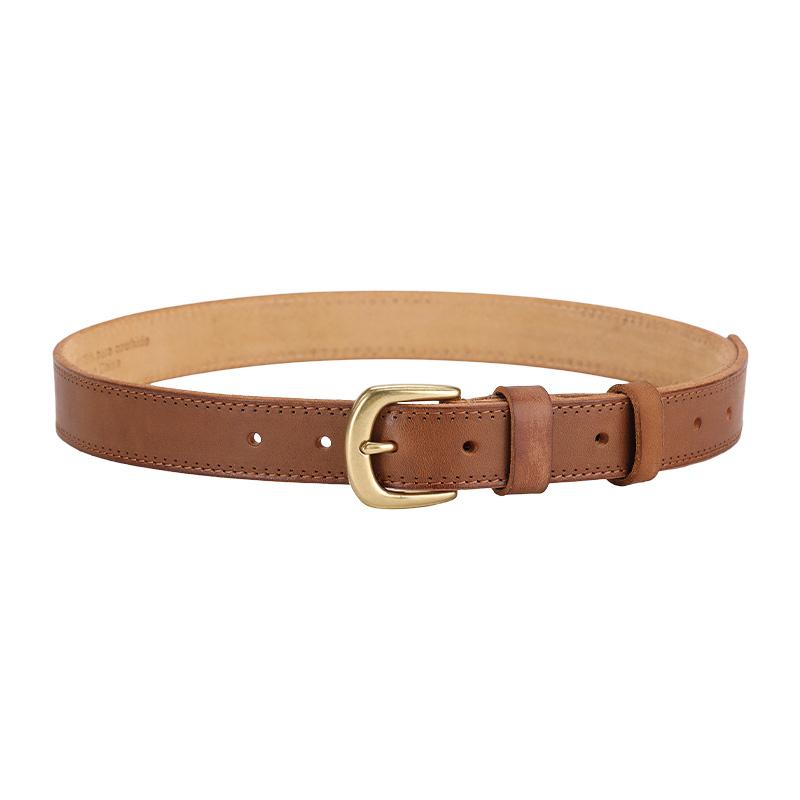 ベルト レディース おしゃれ 牛革 レザー シンプル 真鍮バックル フィット カジュアル デニム