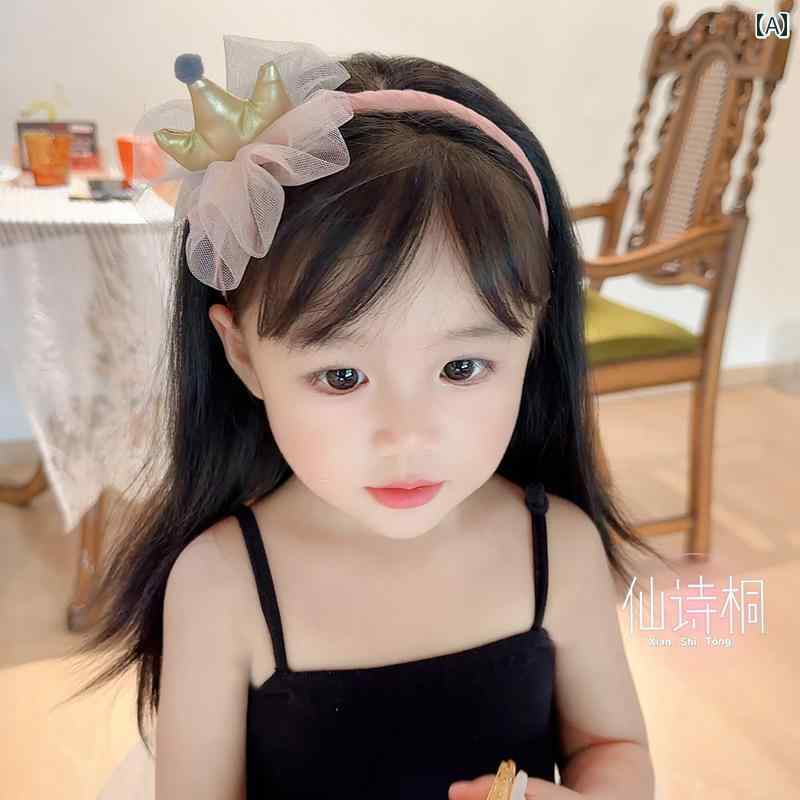 ヘアアクセサリー 女の子 プリンセス 王冠 クラウン 立体 チュール 韓国 誕生日 子供 髪飾り ベビー キ..