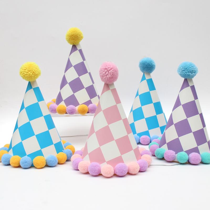 帽子 大人 子供 誕生日 パーティー デコレーション かわいい ケーキ型 毛糸ポンポン くま 独立包装