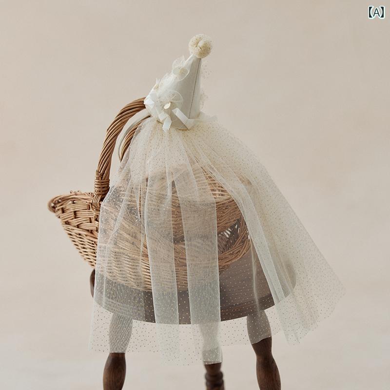 ヘアアクセサリー 女の子 誕生日 お祝い プリンセス 三角帽子 ベール カチューシャ 子供 ベビー パーテ..