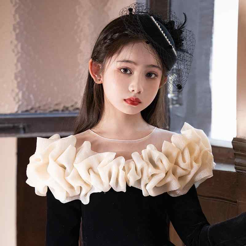 Other - 礼帽 女の子 黒 フレンチ プリンセス レトロ ベール 誕生日 パーティー ヘアアクセサリー トーク帽 キッズ 子供 フォーマル