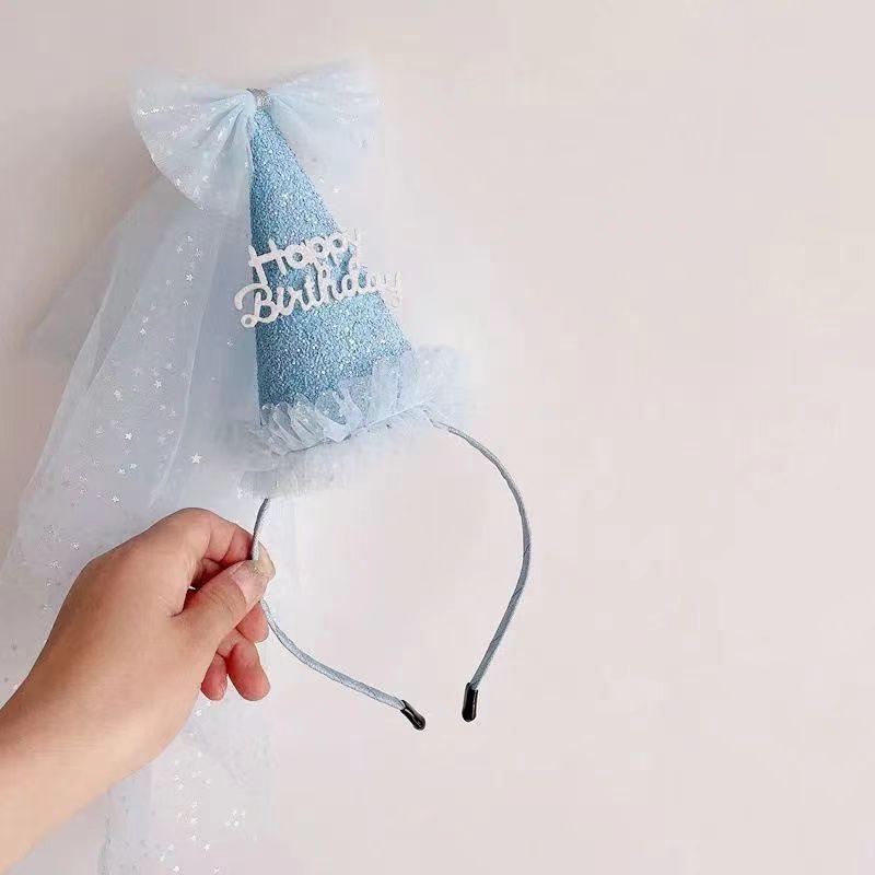 カチューシャ ヘアバンド 子供 誕生日 王冠 プリンセス クラウン ケーキ風 ベール キラキラ パーティー..