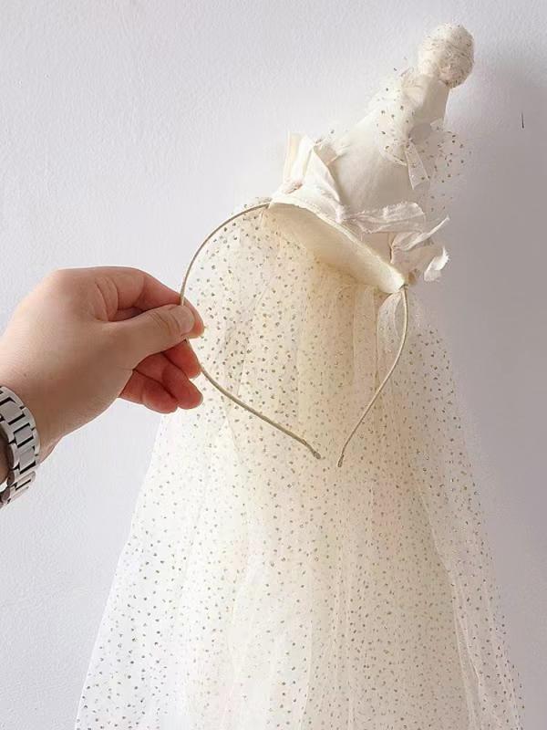 帽子 女の子 キッズ 誕生日 パーティー プリンセス 花飾り ベール ヘッドドレス フラワー カチューシャ..