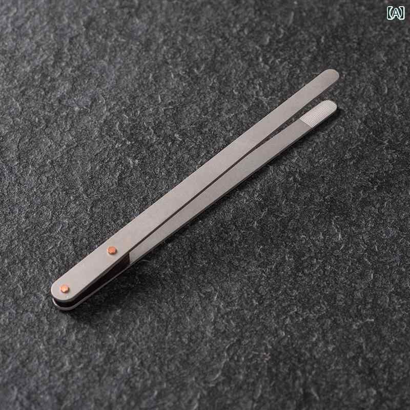 中国茶 茶道具 チタン ティー クリップ ピンセット アクセサリー 抽出 ツール 滑り止め カップ 扇 タッセル 装飾 シルバー 青 赤