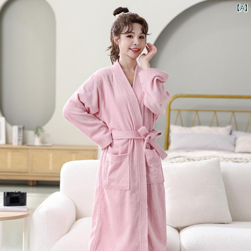 バスローブ レディース 快適 おしゃれ ルームウェア メンズ 綿 吸水 速乾 厚手 秋冬 オールシーズン ホテル 温泉 美容院 タオル