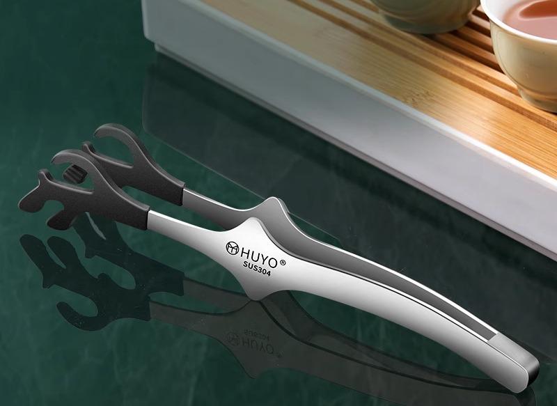 中国茶 茶道具 多機能 ティー カップ クリップ 滑り止め 手ぶれ 火傷 防止 ステンレス 洗浄 ドラゴン 頭 おしゃれ シンプル ホルダー 茶挟