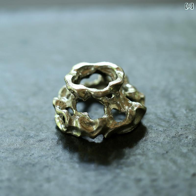 茶道具 蓋置 カップ ポット スタンド ホルダー カンフー チャイナ風 彫刻 シルバー 透かし 茶器 アクセ..