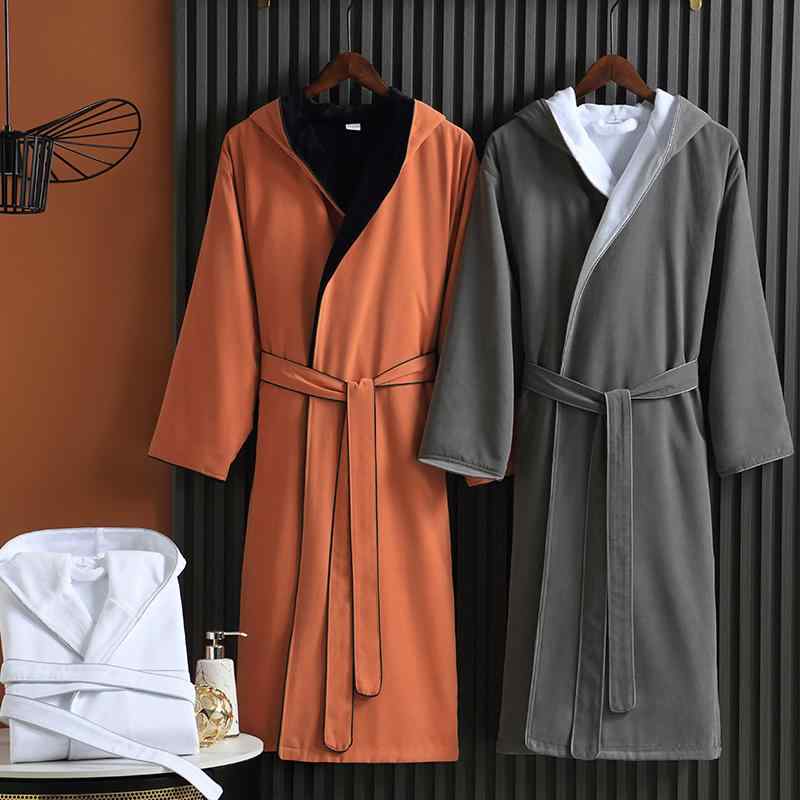 バスローブ メンズ レディース 快適 おしゃれ ルームウェア 長袖 ロング丈 吸水 速乾 男女兼用 ホテル仕様 オールシーズン 大人 シンプル