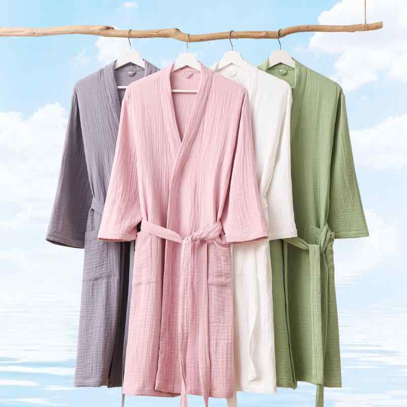 バスローブ メンズ レディース 快適 おしゃれ ルームウェア 綿 三重ガーゼ 吸水 速乾 軽量 通気性 浴衣..