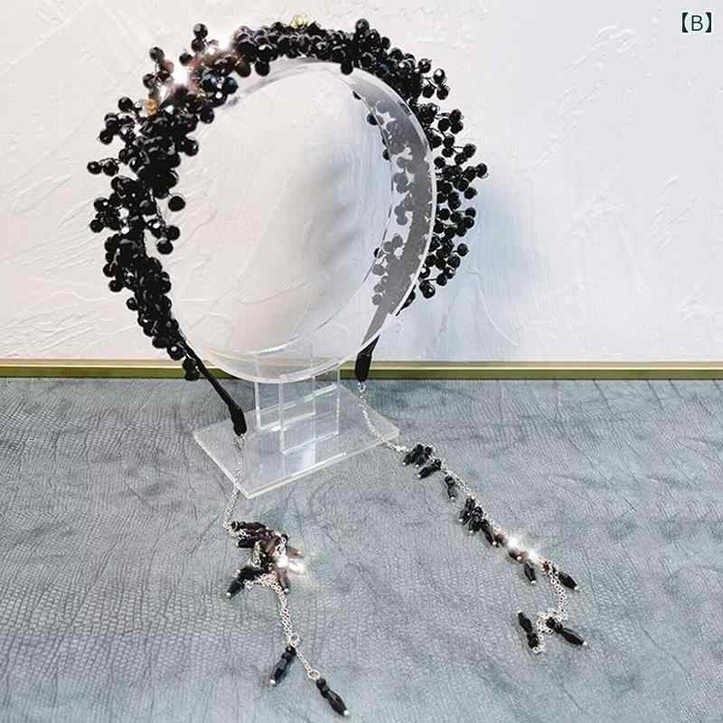 ヘアバンド 取り外し チェーン きらきら タッセル パール ビジュー 上品 エレガン...