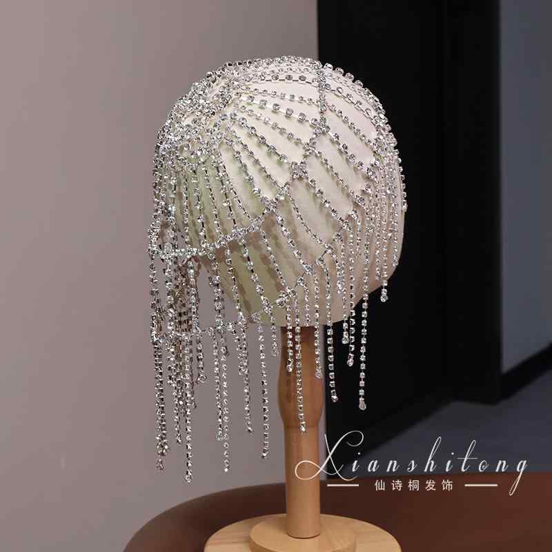 楽天フロントップ楽天市場店ヘッドドレス 子供 女の子 水滴きらきら 流れるフリンジ ステージ イベント 個性的 髪飾り ジュエリーチェーン 髪アクセサリー 涼しい イベント 舞台 小学生