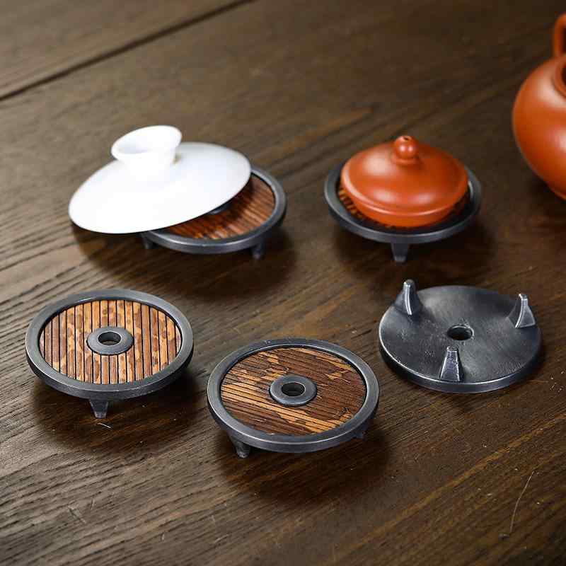 茶道具 蓋置き おしゃれ レトロ 中国 竹製 禅 スタンド ホルダー 錫 脚 アクセサリー おうち時間 ティ..