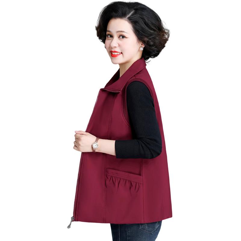 ベスト レディース おしゃれ 春秋 ショート丈 カジュアル 上品 ポケット シンプル 無地 アウター ジッ..