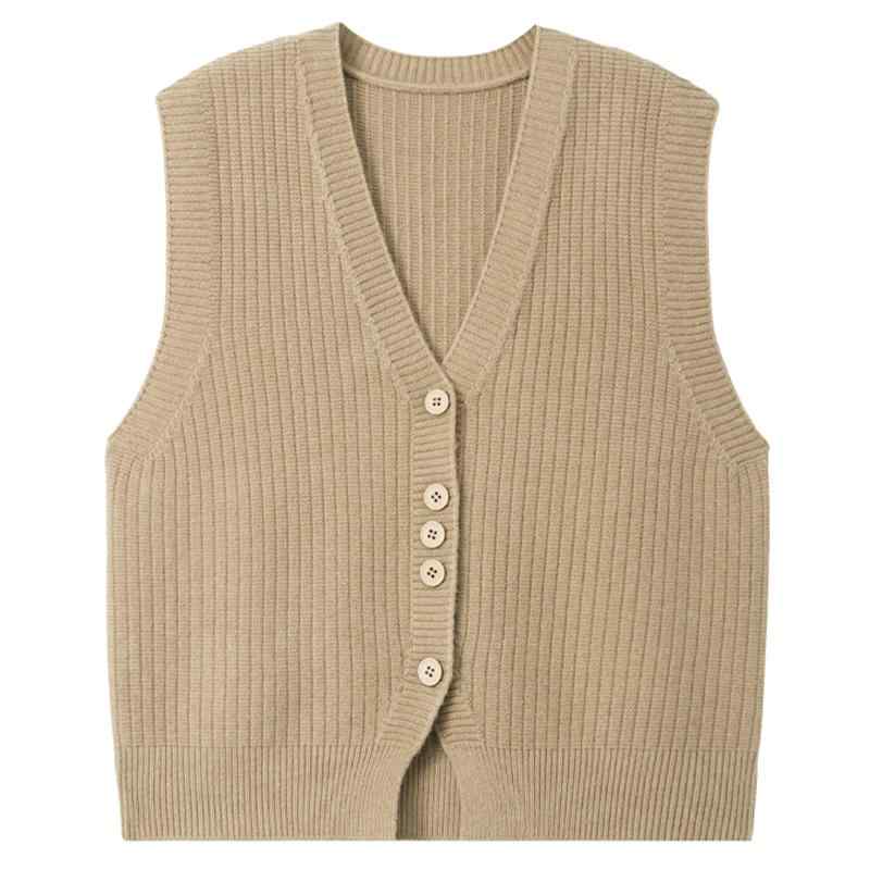 ニット ベスト レディース おしゃれ 秋 ノースリーブ ウール シンプル カジュアル 重ね着 オフィス 前開き Vネック