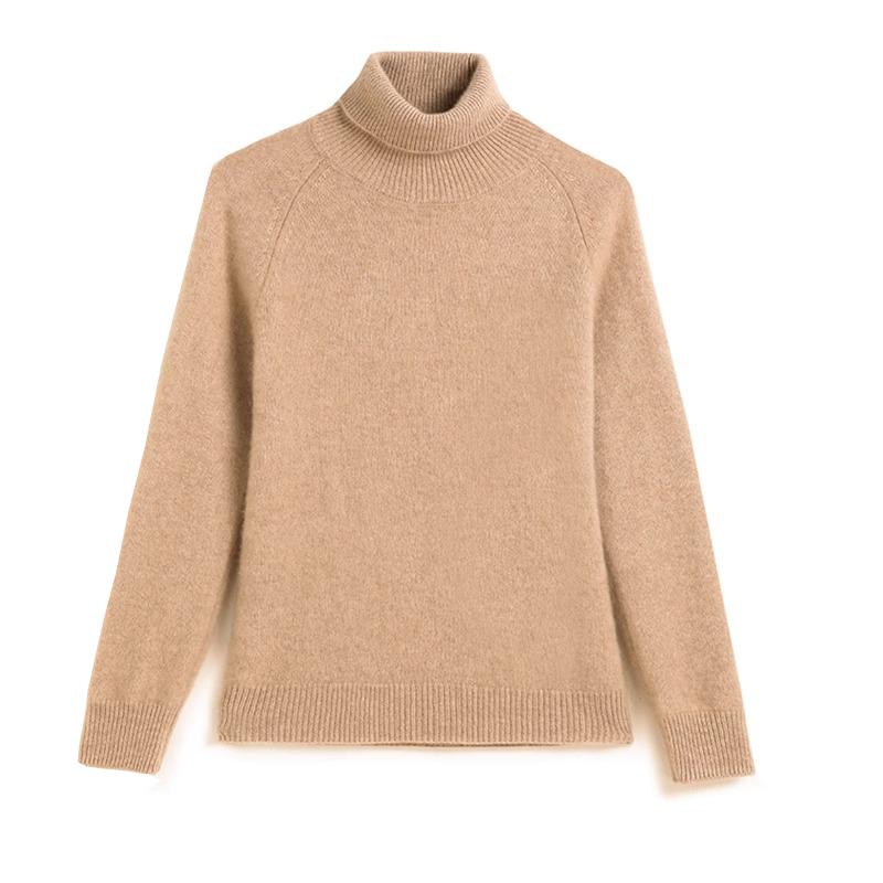 Three-Quarter Knit - タートルネック セーター レディース おしゃれ 長袖 秋冬 厚手 シンプル 無地 綿 暖かい インナー