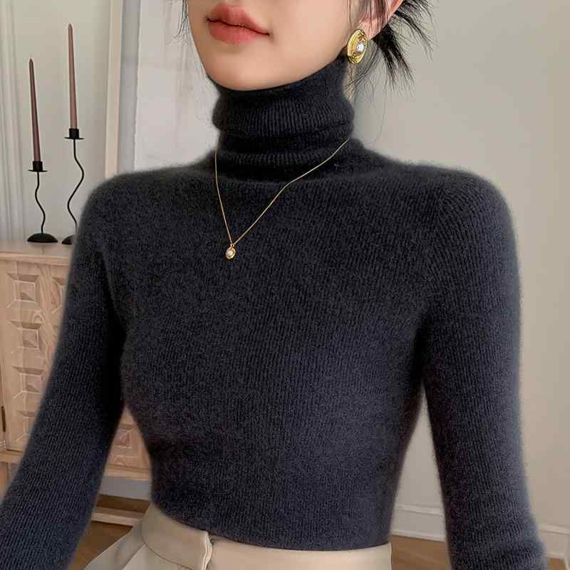 ニット レディース おしゃれ タートルネック スリム シルエット 長袖 ハイネック セーター 秋冬 ふんわ..