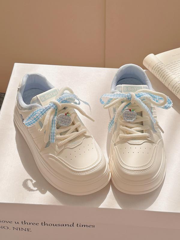 スニーカー レディース おしゃれ カジュアル 厚底 白 秋 学生 スポーツ シューズ コーデ スカート 合わせやすい(4)