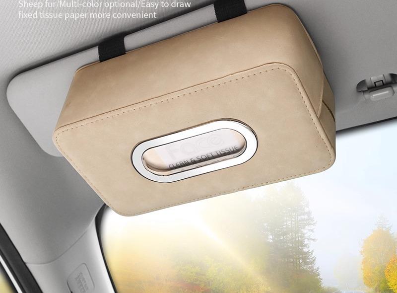 カラー: アイボリー.アンバーイエロー.ブラック 素材: 羊革スエード 設置方法: 吊り下げ式 取り付け場所: サンバイザー用.椅子の背もたれ後部用