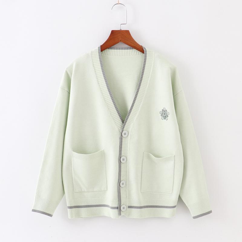 Tops - カーディガン レディース おしゃれ 春秋 薄手 長袖 シンプル 刺繍 Vネック ナース 介護 制服 美容院 仕事 羽織