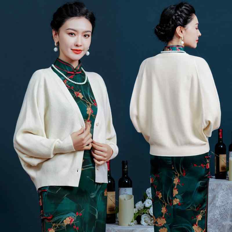 カーディガン レディース おしゃれ 黒 長袖 薄手 ニット チャイナ風 合わせ 春秋冬 シンプル 羽織 上品 フォーマル 大人