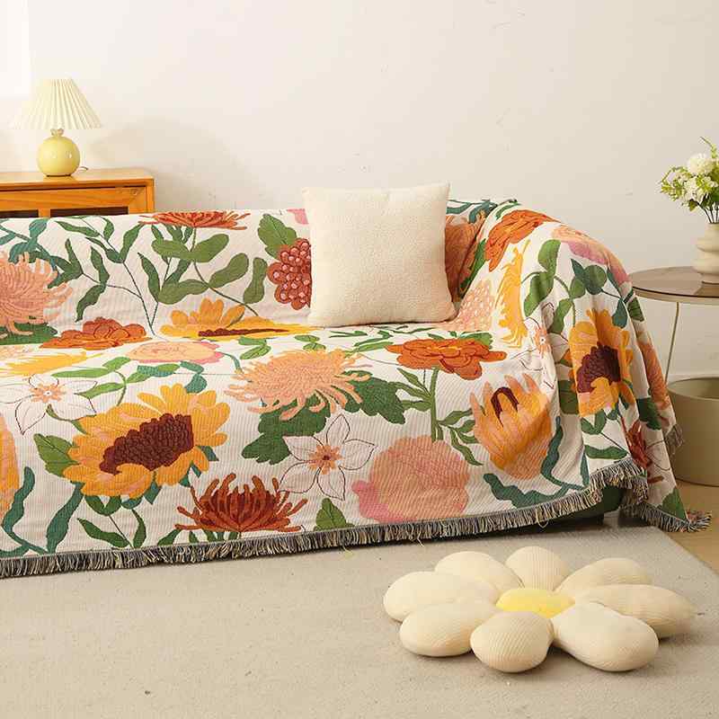 ソファーカバー インテリア おしゃれ 花柄 北欧風 カントリー 調 軽量 防塵 多用途 ソファー クロス テーブルクロス アウトドア キャンプ 敷物