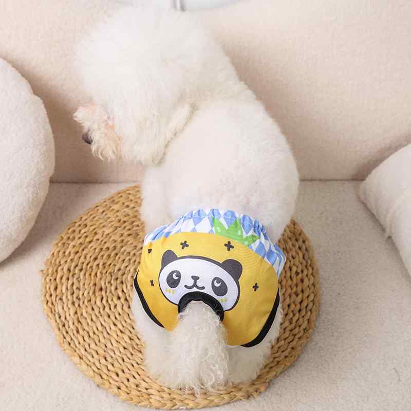 犬 生理パンツ カバー 通気性 柔らかい サニタリー ペット 猫 ビションフリーゼ トイプードル プリント..