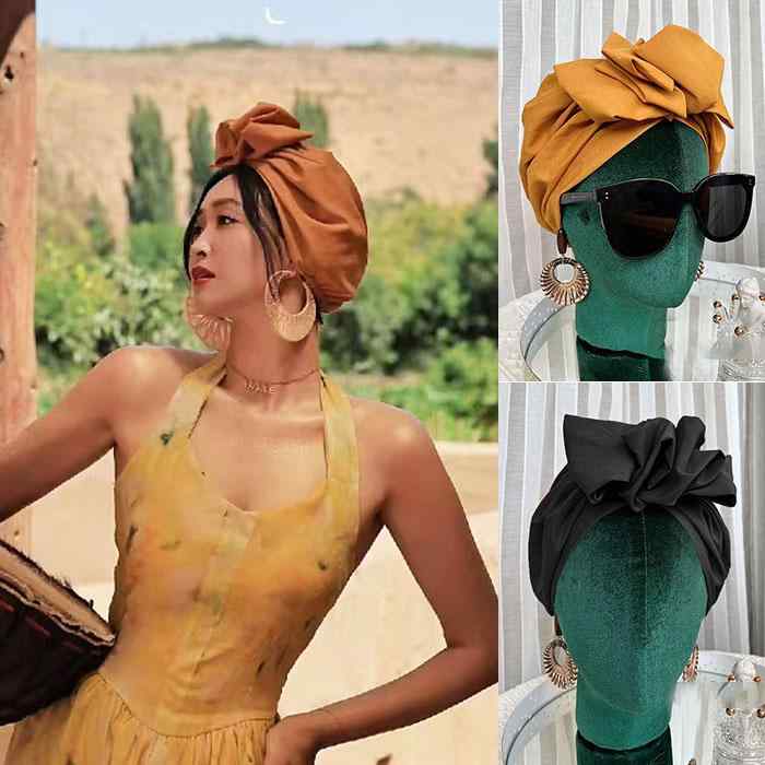 ターバン レディース おしゃれ 優雅 ヴィンテージ風 ヘッドカバー デザート 旅行 薄手 立体 アクセサリ..