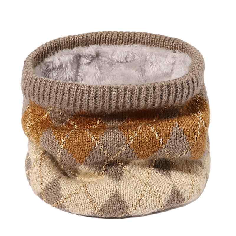 ネックウォーマー メンズ レディース おしゃれ 冬 防寒 暖かい 厚手 裏起毛 ニット 韓国 アーガイル柄