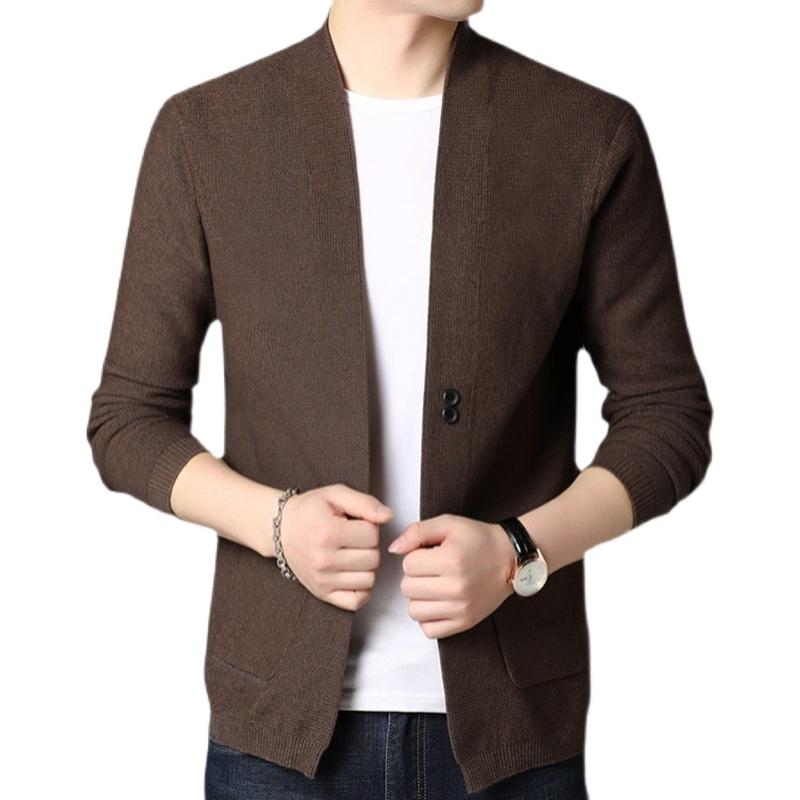 カーディガン メンズ おしゃれ カジュアル 開襟 ニット 春秋 ゆったり シンプル ウール ショール